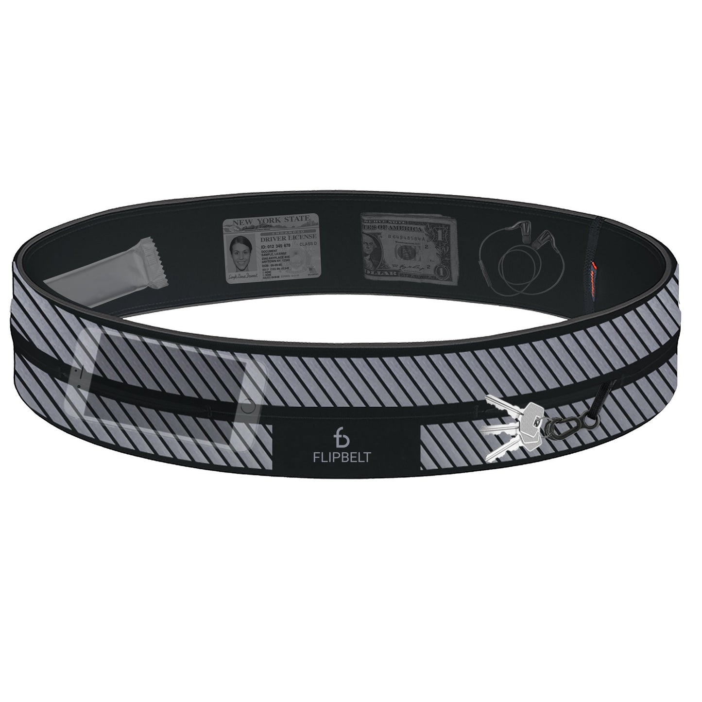 FlipBelt Classic Reflective - FB0130 - BLK - XS - REFLECTIVE BLACK - XS - FlipBelt Sweden