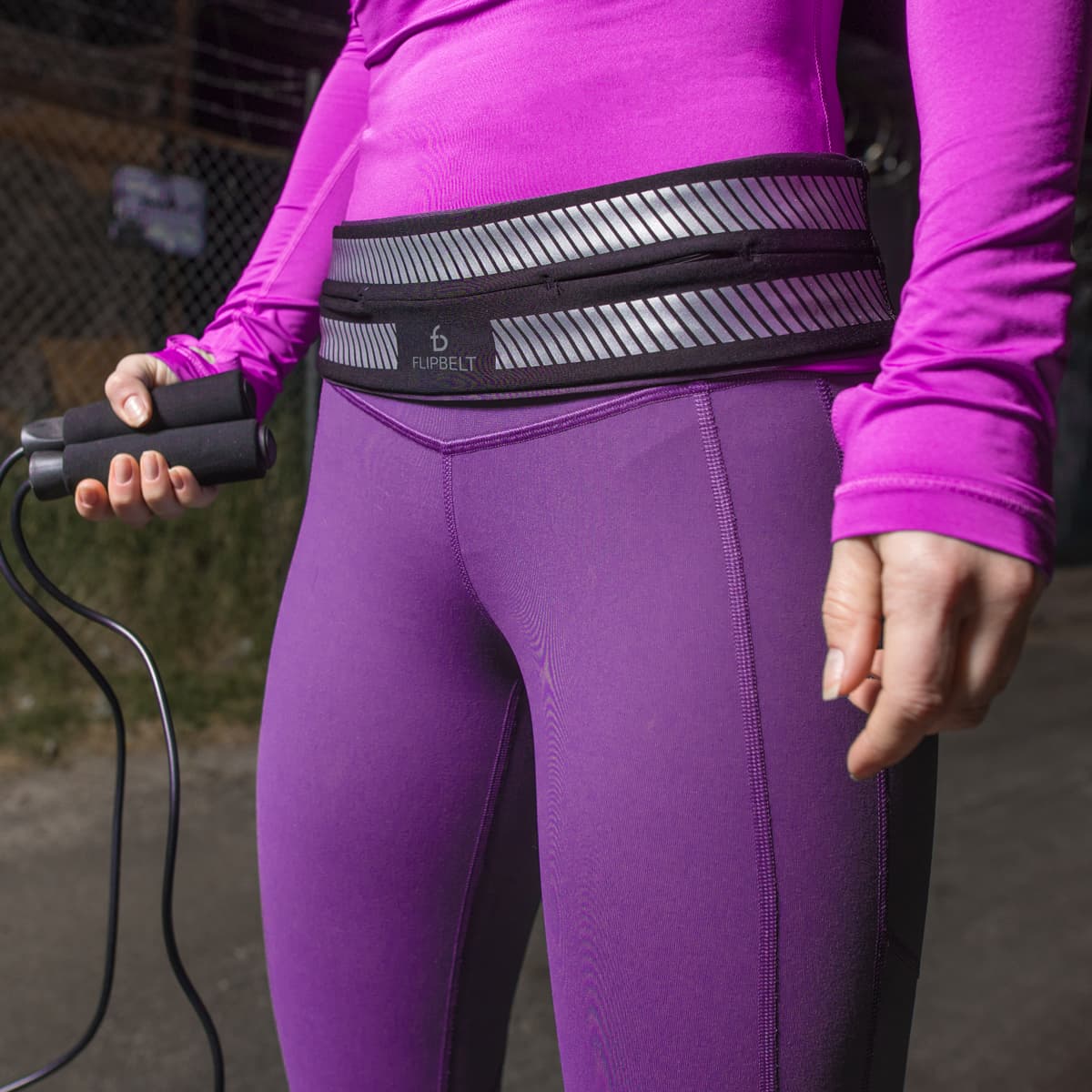 FlipBelt Classic Reflective - FB0130 - BLK - XS - REFLECTIVE BLACK - XS - FlipBelt Sweden