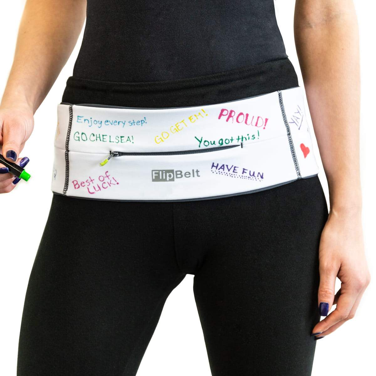 FlipBelt Zipper - FB0200 - WHT - XS - WHITE - XS - FlipBelt Sweden