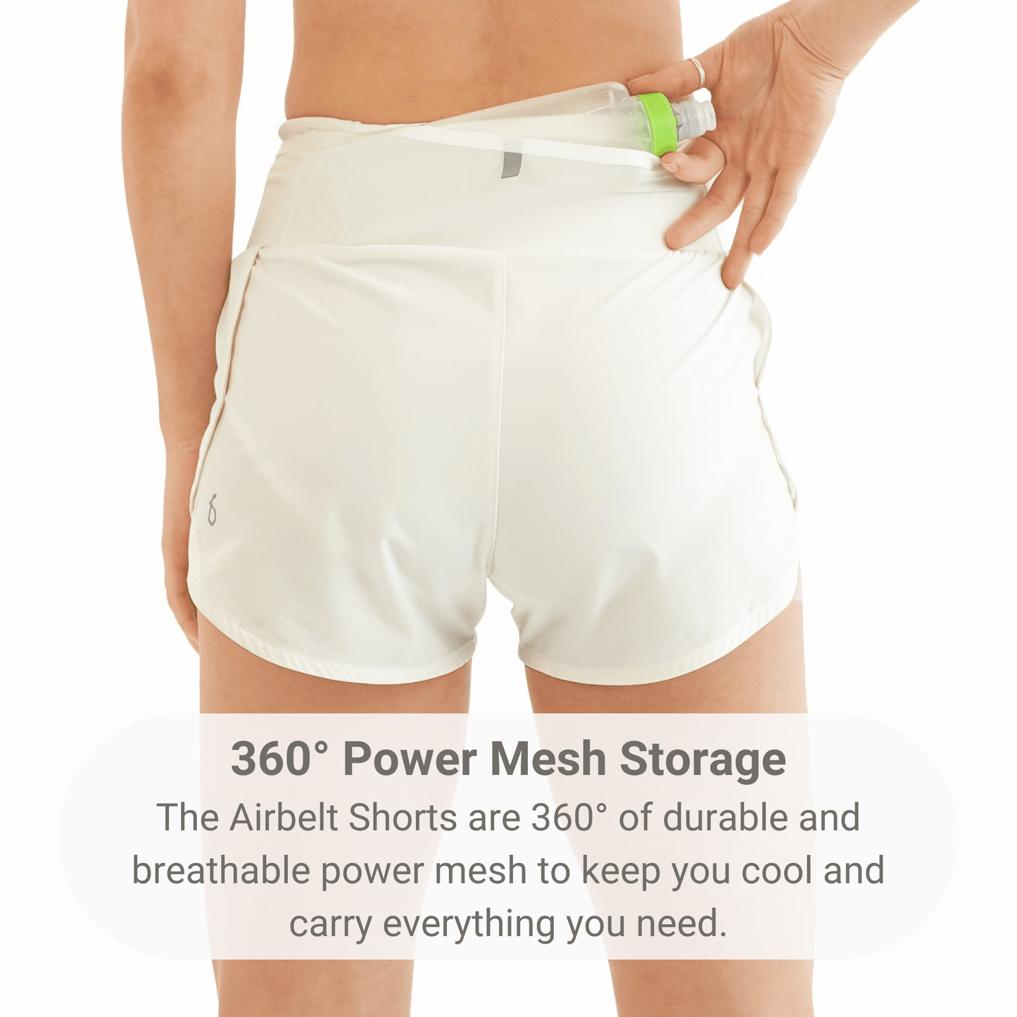 Woman's Air Running Short - FBRS40 - OMK - XS - Oat Milk - XS - FlipBelt Sweden