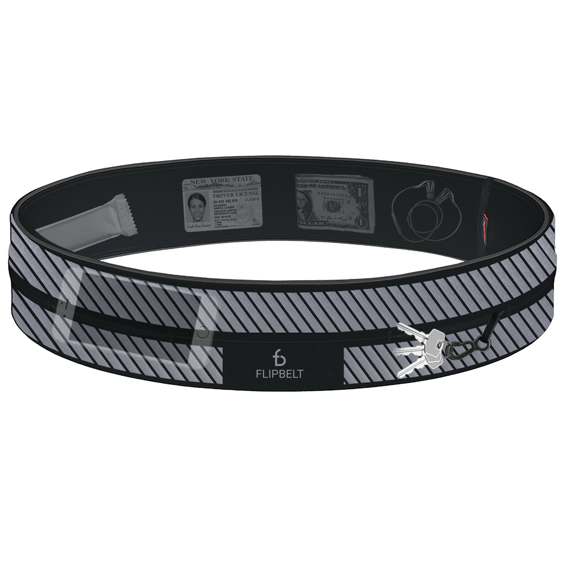 FlipBelt Classic Reflective - FB0130 - BLK - XS - REFLECTIVE BLACK - XS - FlipBelt Sweden