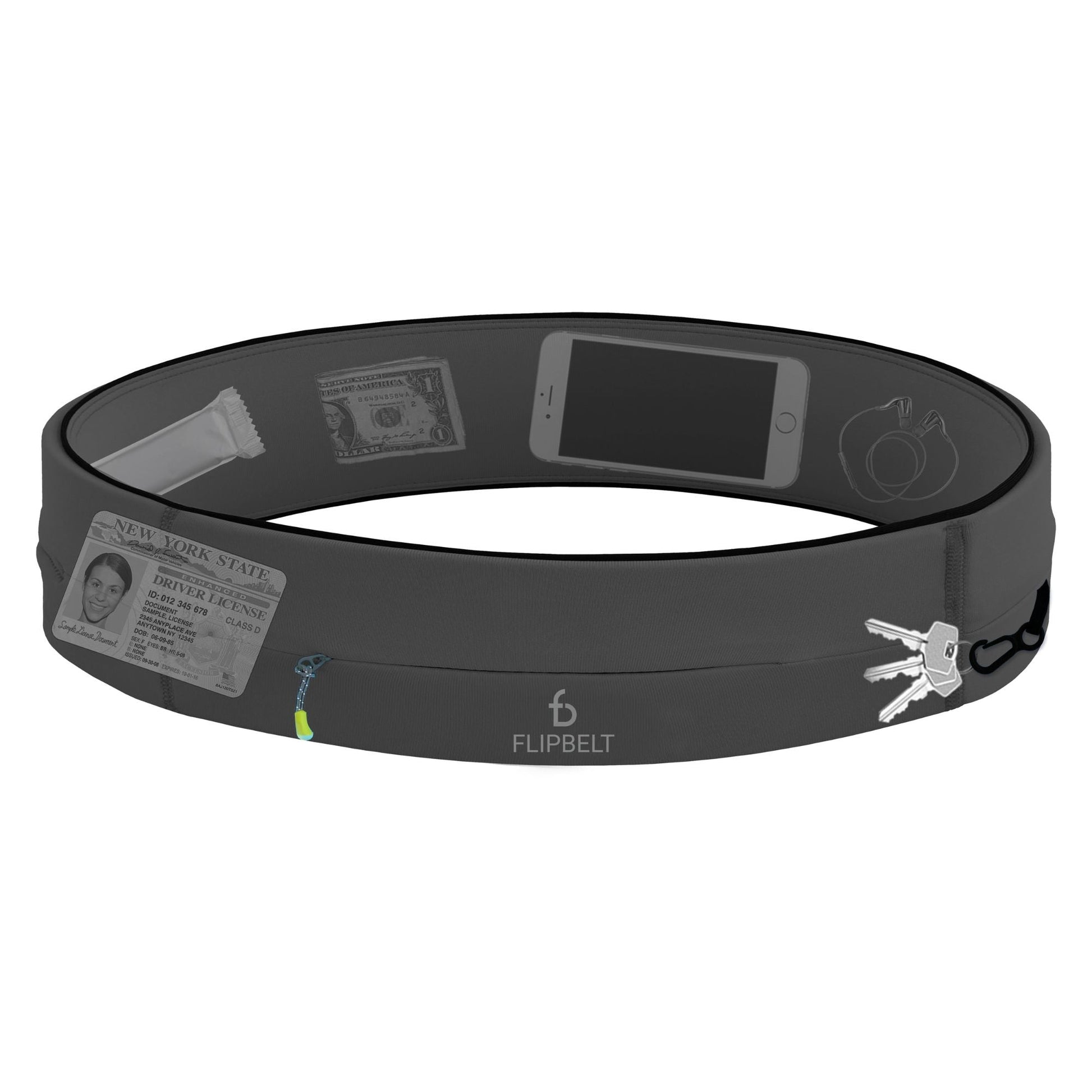 FlipBelt Zipper - FB0200 - CAR - XS - CARBON - XS - FlipBelt Sweden