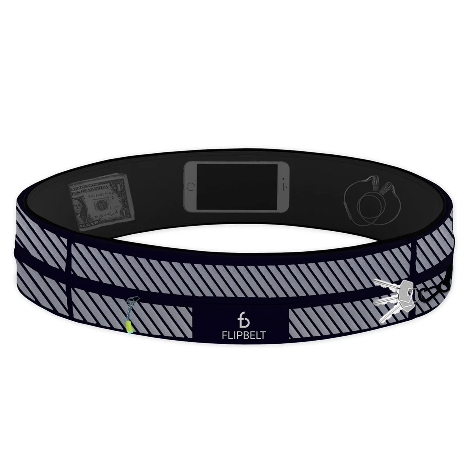 FlipBelt Zipper Reflective - FB0230 - BLK - XS - Reflective Black - XS - FlipBelt Sweden