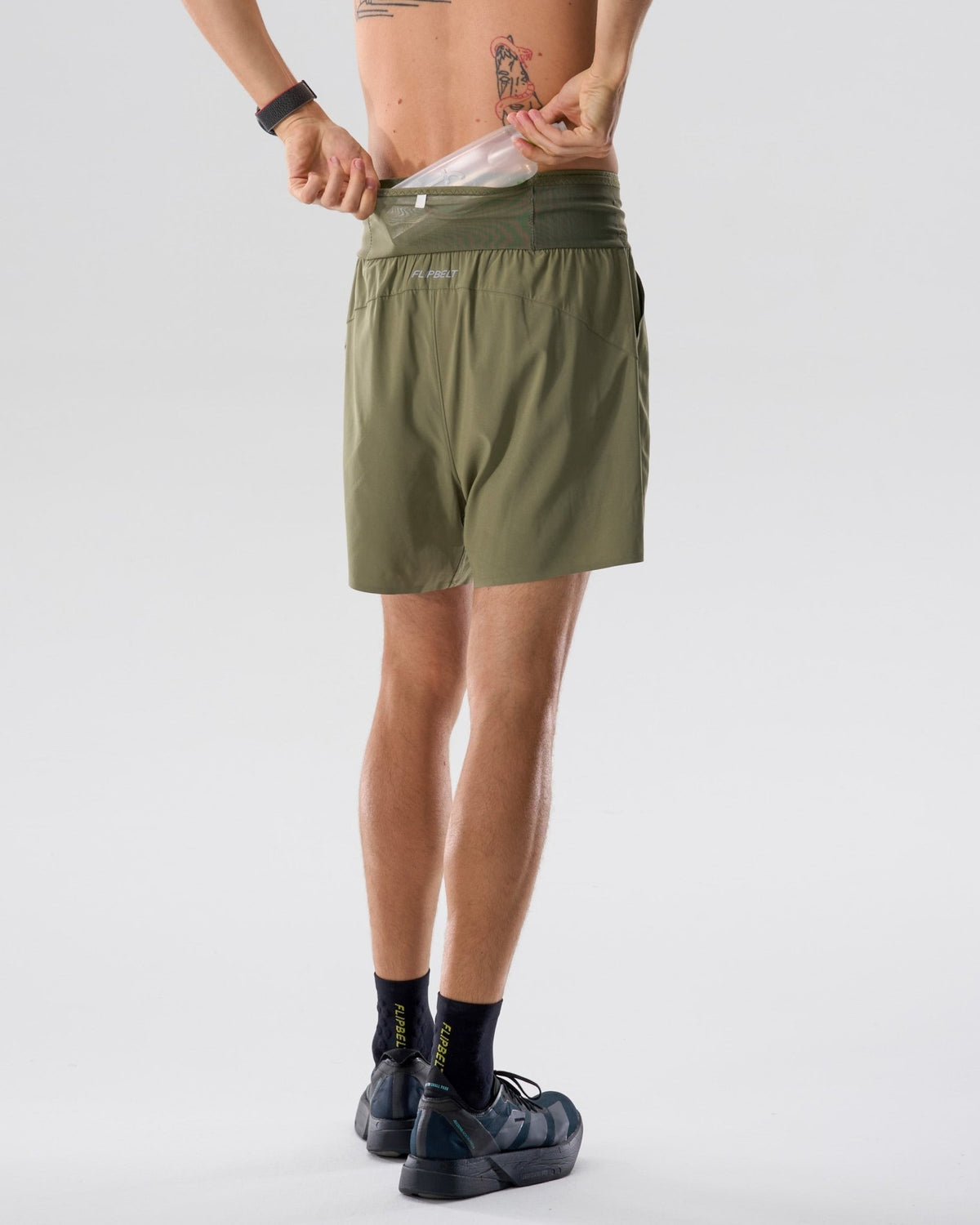 Men's Air Running Shorts - 6SMRS4-LGN-XS - Lichen-Green - XS - FlipBelt Sweden