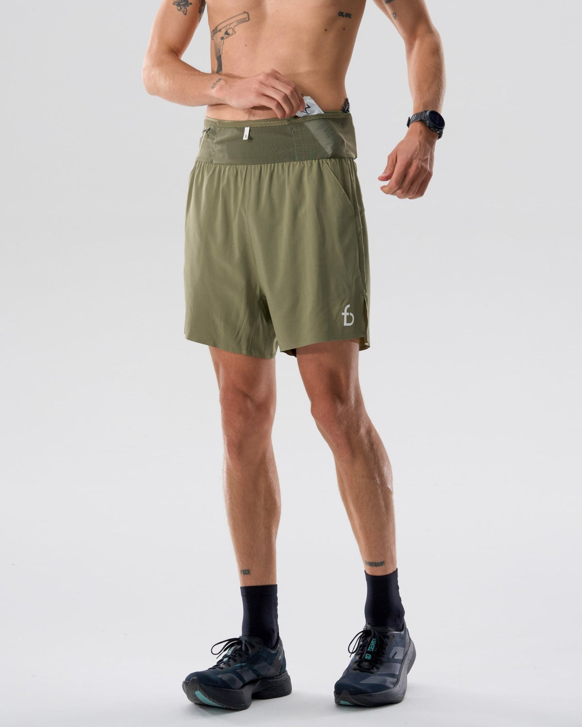 Men's Air Running Shorts - 6SMRS4-LGN-XS - Lichen-Green - XS - FlipBelt Sweden