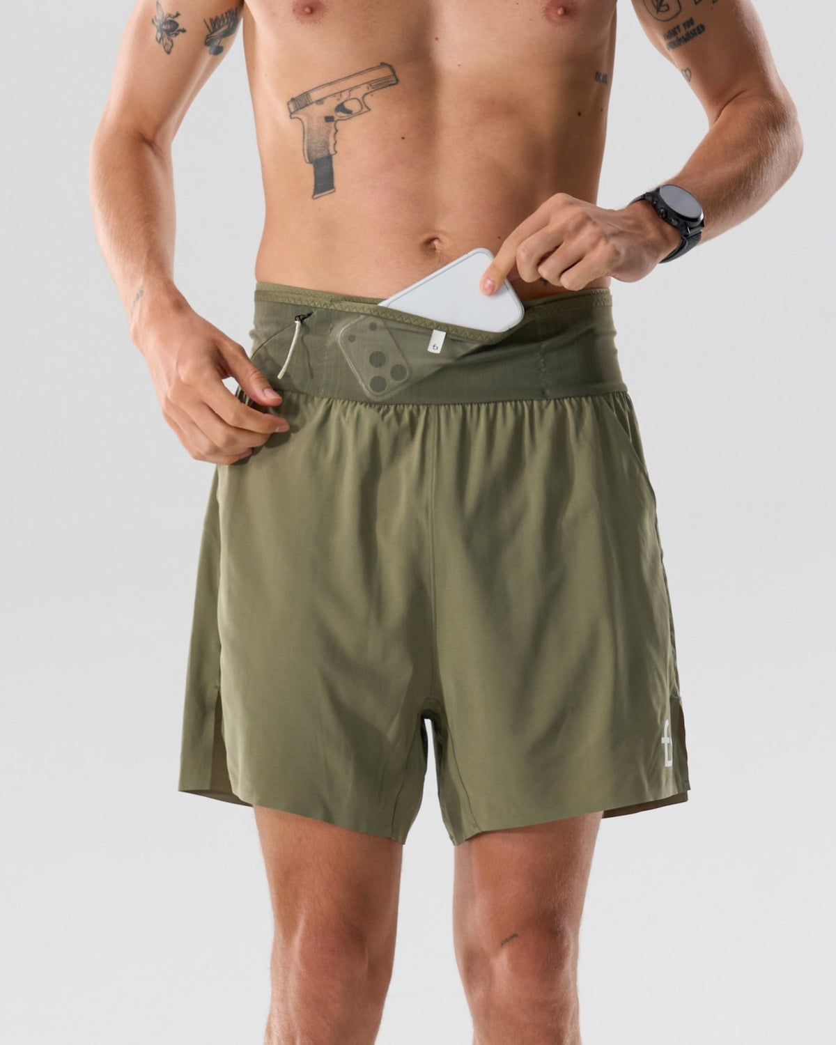 Men's Air Running Shorts - 6SMRS4-LGN-XS - Lichen-Green - XS - FlipBelt Sweden