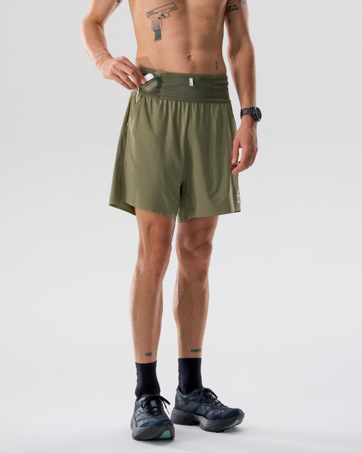 Men's Air Running Shorts - 6SMRS4-LGN-XS - Lichen-Green - XS - FlipBelt Sweden