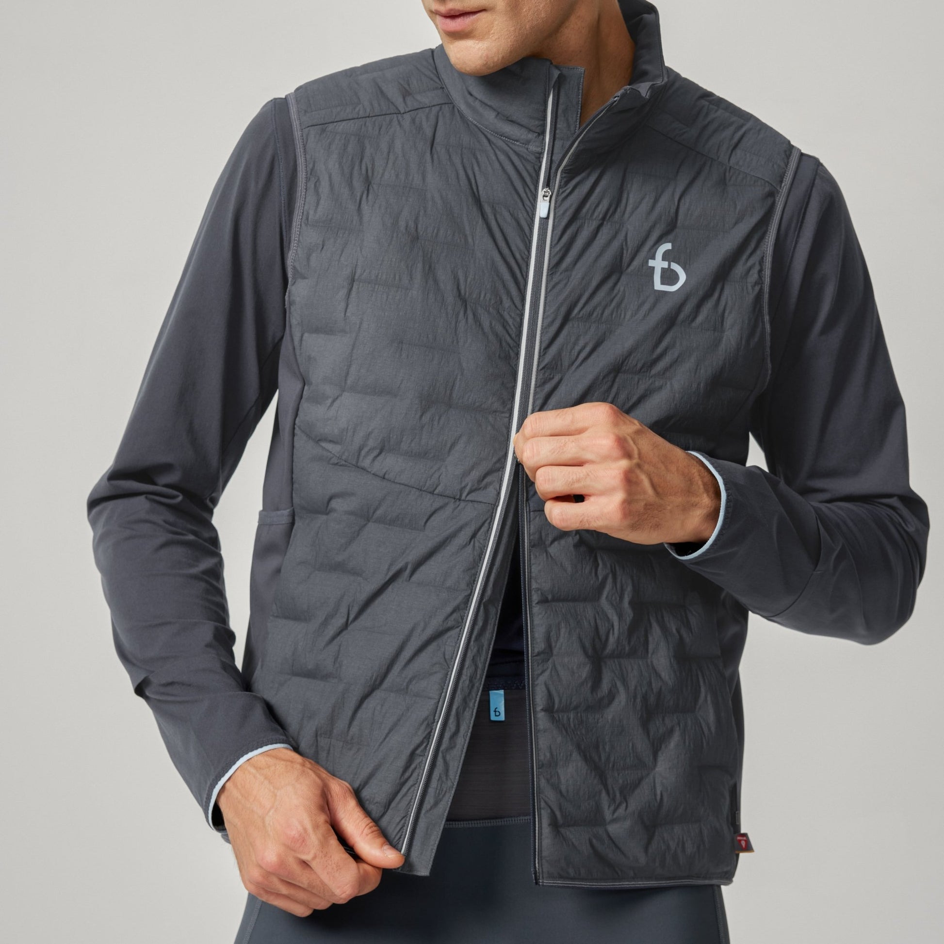 Men's Alpine Insulated Vest - FBMRV1-SGR-XS - Sandy Gray - XS - FlipBelt Sweden