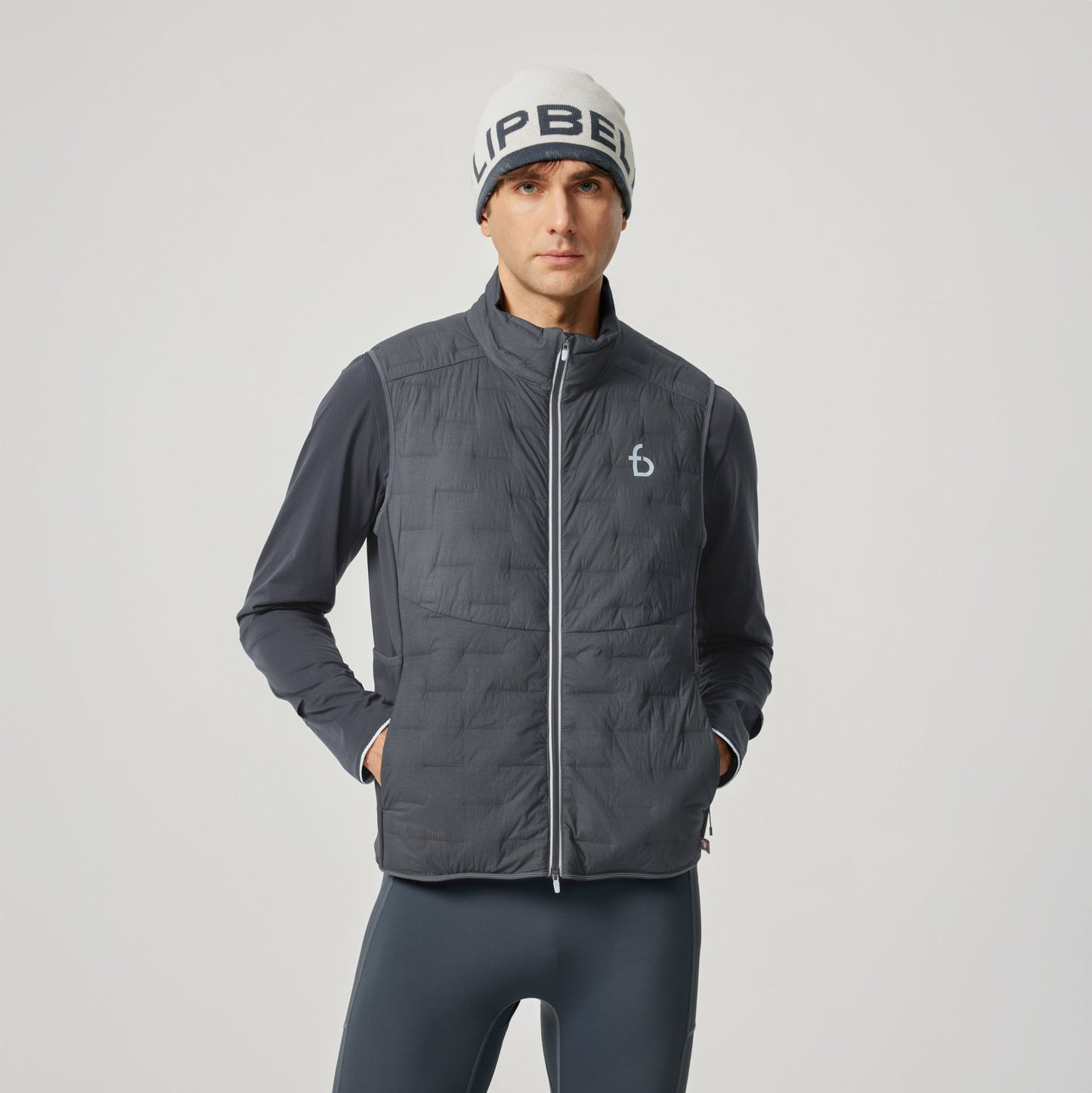 Men's Alpine Insulated Vest - FBMRV1-SGR-XS - Sandy Gray - XS - FlipBelt Sweden