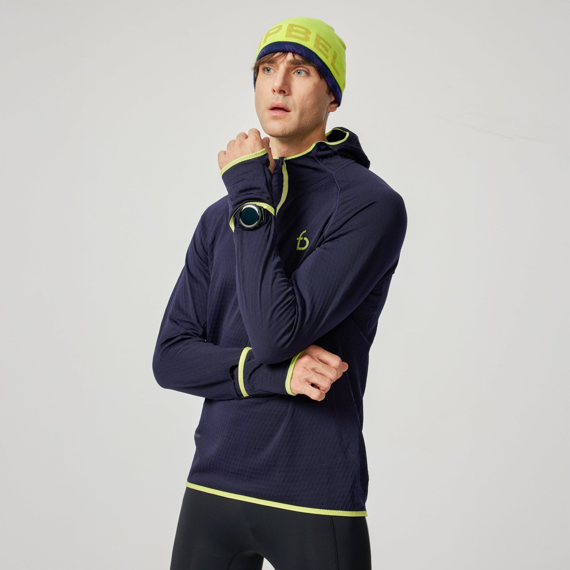 Men's Carbondale Half Zip Hoodie - FBMLH1-DRK-XS - Dark Knight - XS - FlipBelt Sweden