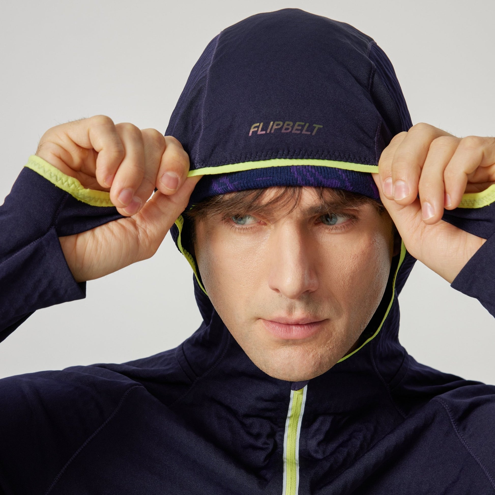 Men's Carbondale Half Zip Hoodie - FBMLH1-DRK-XS - Dark Knight - XS - FlipBelt Sweden