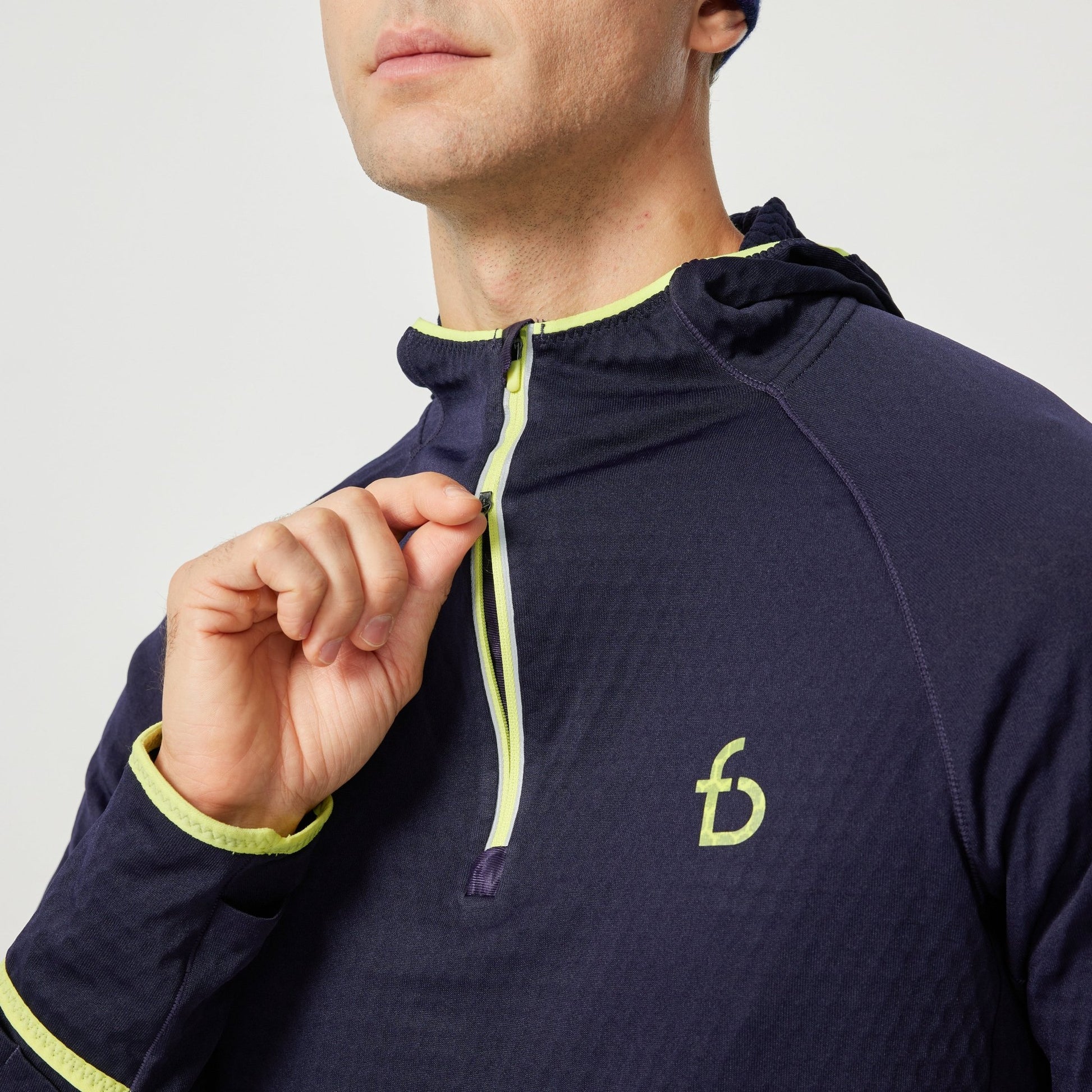 Men's Carbondale Half Zip Hoodie - FBMLH1-DRK-XS - Dark Knight - XS - FlipBelt Sweden