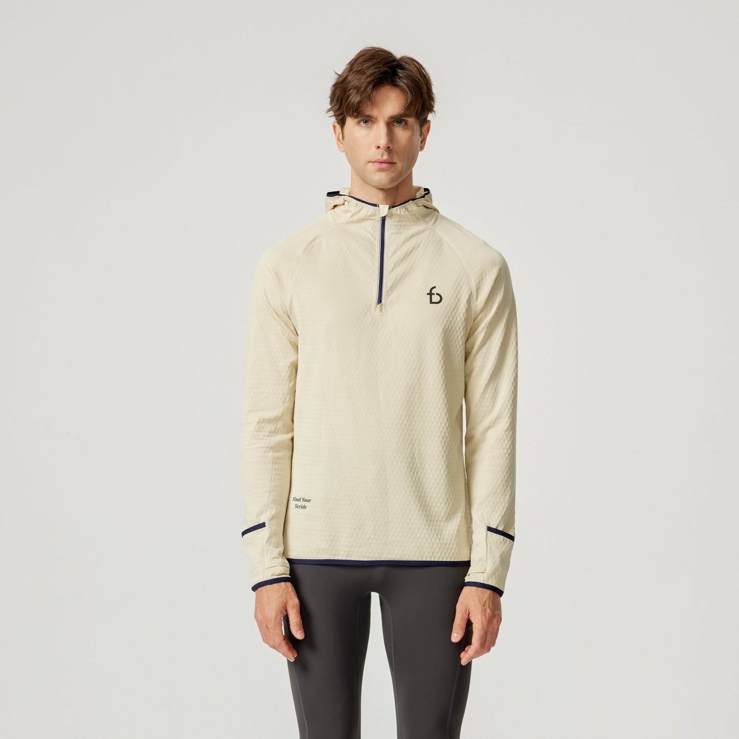 Men's Carbondale Half Zip Hoodie - FBMLH1-FRS-XS - Frosted Slate - XS - FlipBelt Sweden