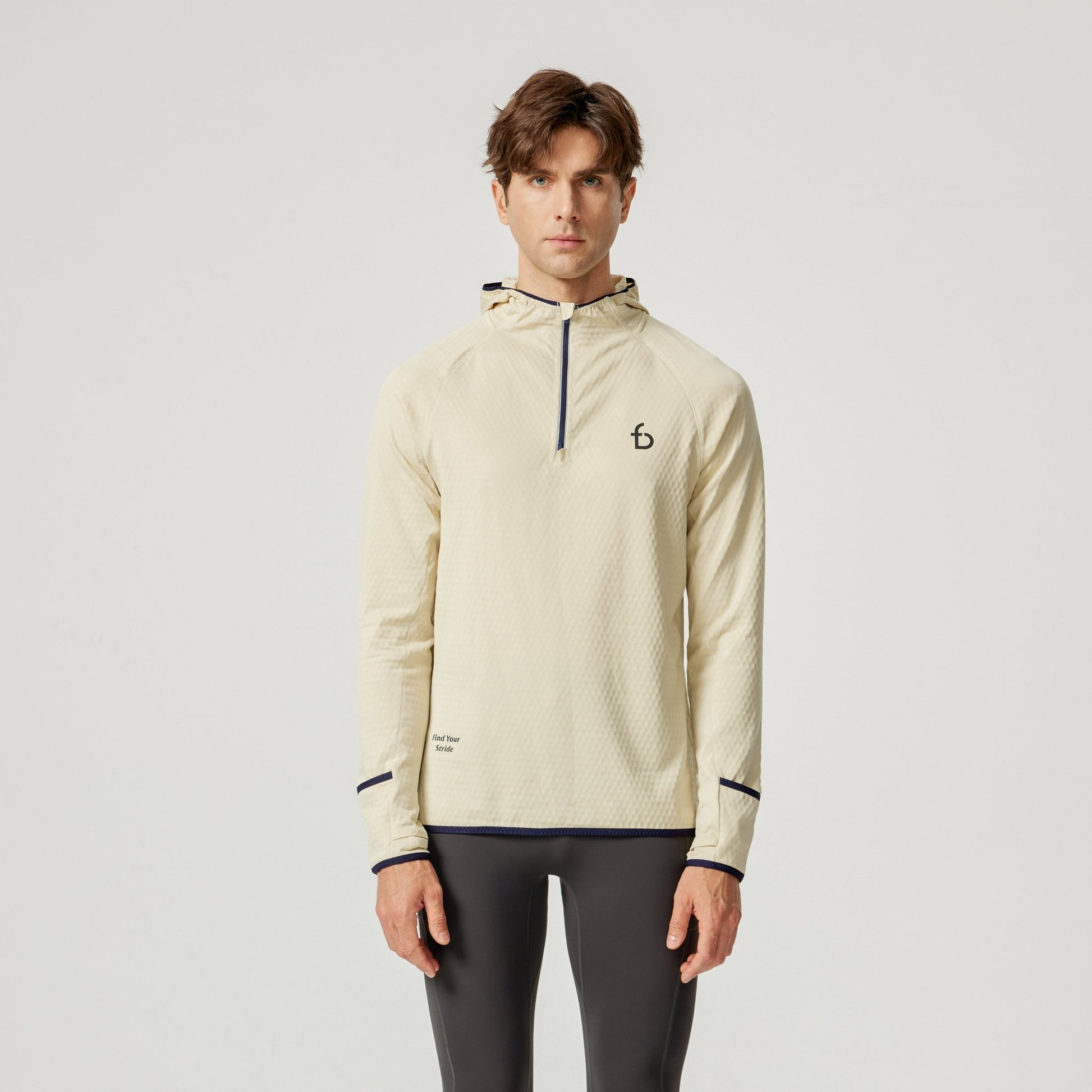 Men's Carbondale Half Zip Hoodie - FBMLH1-FRS-XS - Frosted Slate - XS - FlipBelt Sweden