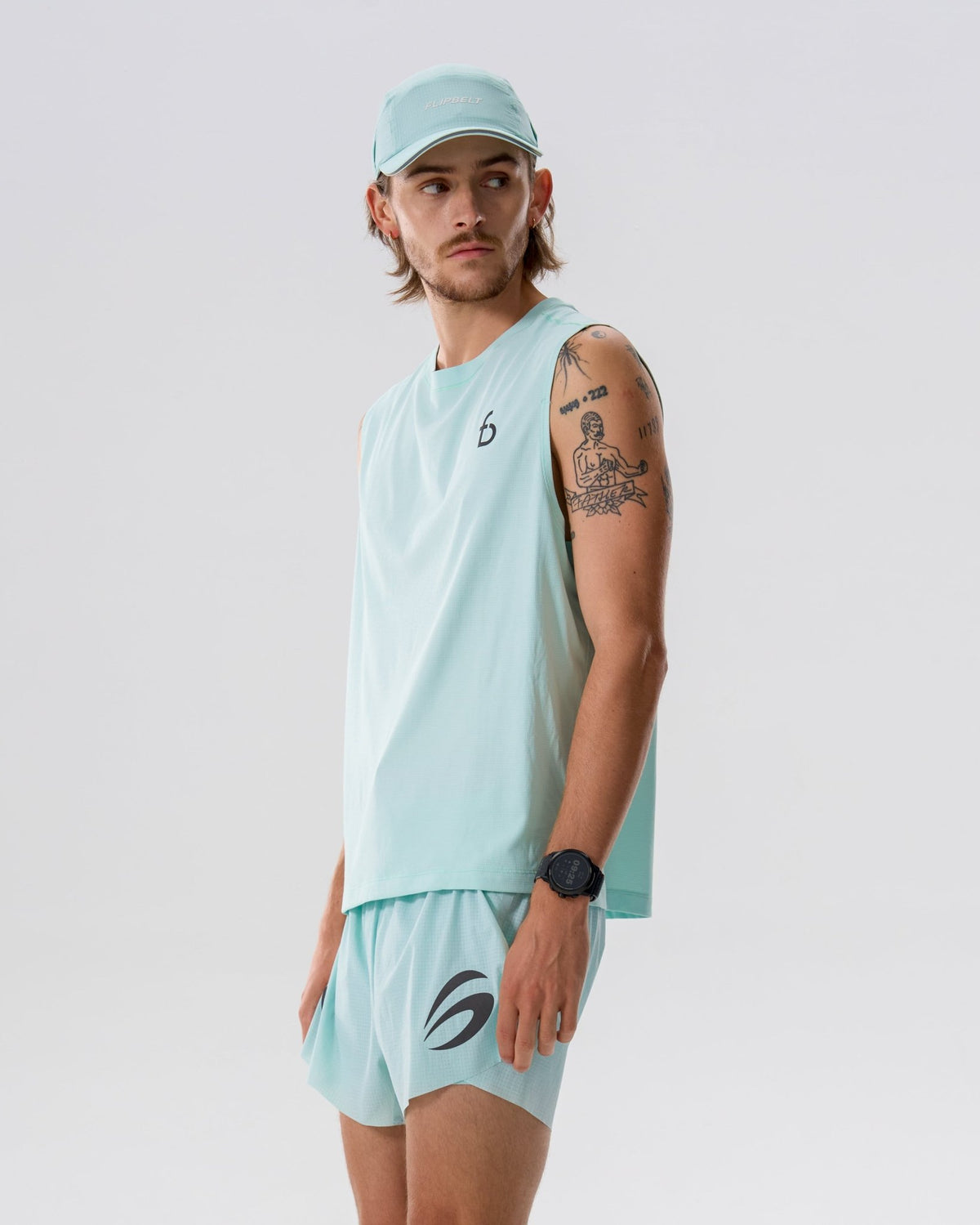 Men's Running Tank - 6SMVE4-CWA-XS - Clearwater-Aqua - XS - FlipBelt Sweden