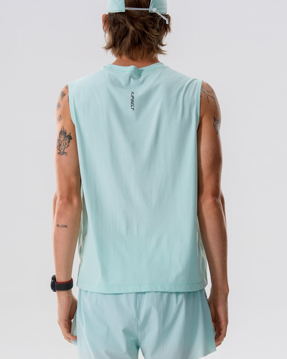 Men's Running Tank - 6SMVE4-CWA-XS - Clearwater-Aqua - XS - FlipBelt Sweden