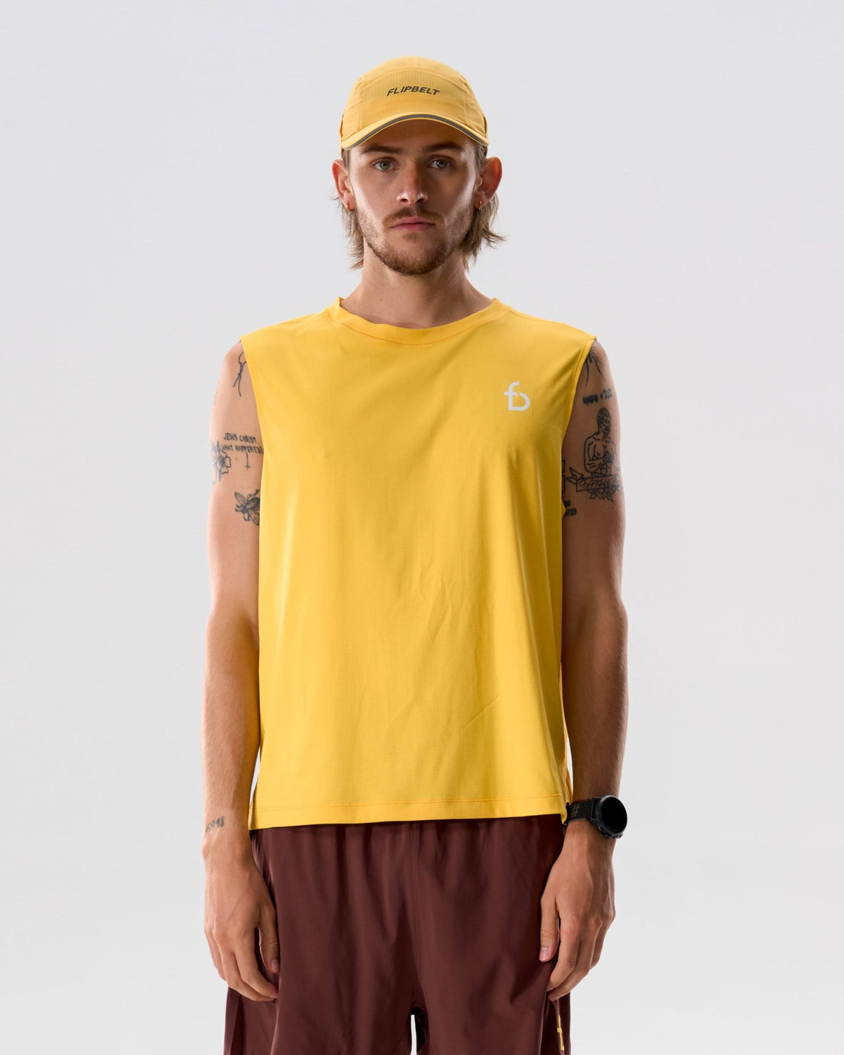 Men's Running Tank - 6SMVE4-DYL-XS - Daisy-Yellow - XS - FlipBelt Sweden