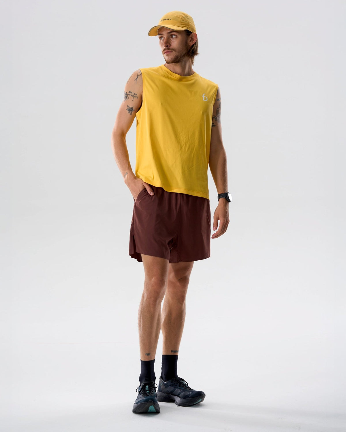 Men's Running Tank - 6SMVE4-DYL-XS - Daisy-Yellow - XS - FlipBelt Sweden