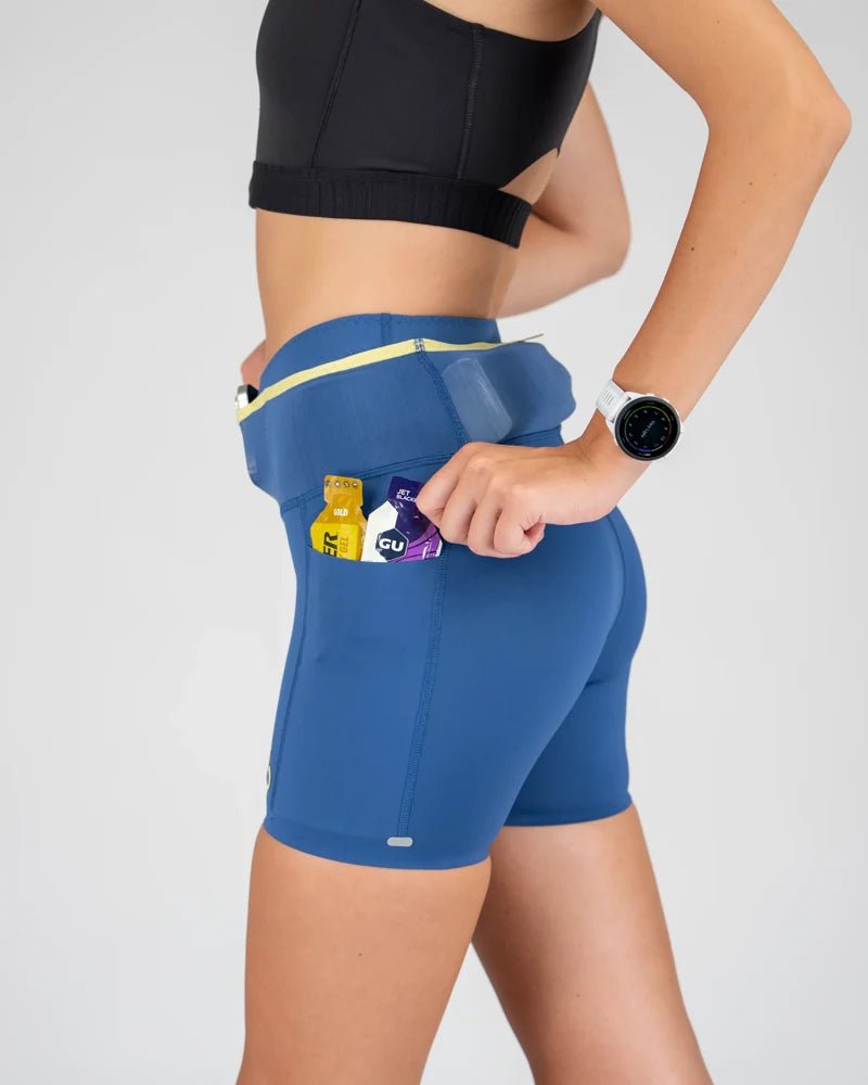 Women's 6" Ouray Compression Short - FBCS36-EBL-XS - Element Blue - XS - FlipBelt Sweden