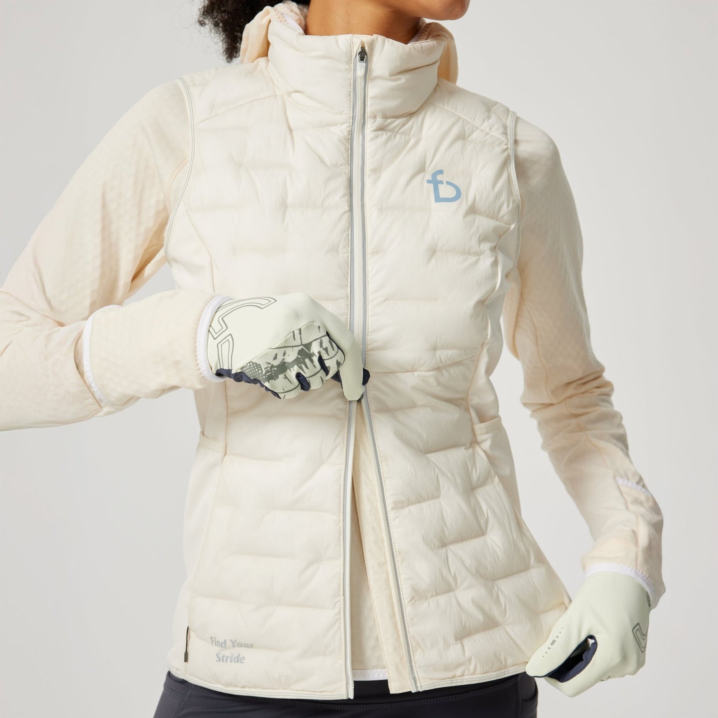 Women’s Alpine Insulated Vest – Lätt och varm väst för vinterlöpning - FBWRV1-GWH-XS - Glacier White - XS - FlipBelt Sweden