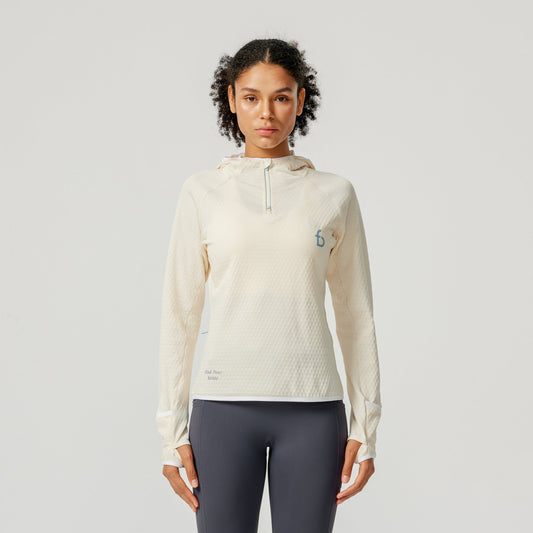 Women's Carbondale Half Zip Hoodie - FBWLH1-GWH-XS - Glacier White - XS - FlipBelt Sweden