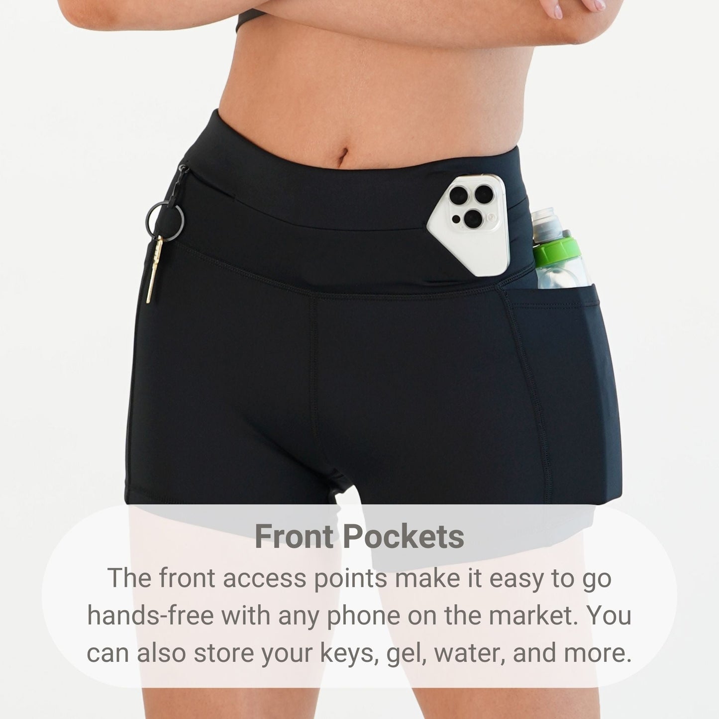 Women's Compression Shorts - FBCS15 - BLK - XS - 5 inch - XS - FlipBelt Sweden