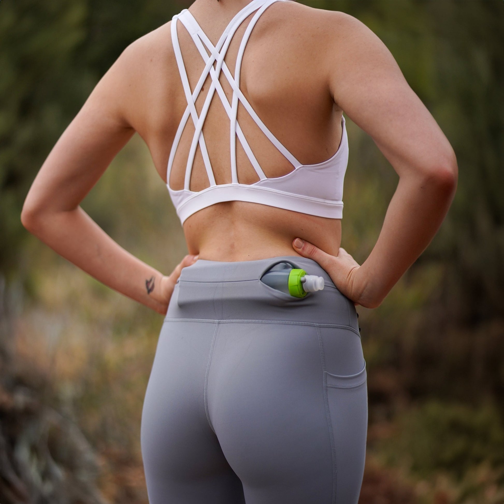 Women's Running Crops - FBCR10 - LGR - XS - Zipper Light Gray - XS - FlipBelt Sweden